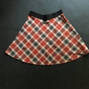 Karen Lane Orange, White & Black Plaid Skirt Lg